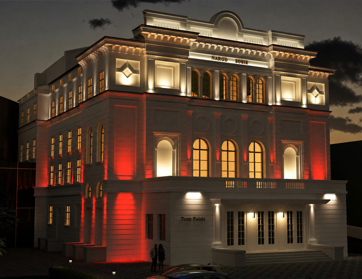 Projekt oświetlenia budynku Teatru Polskiego w Poznaniu | arch. Teatru Polskiego w Poznaniu